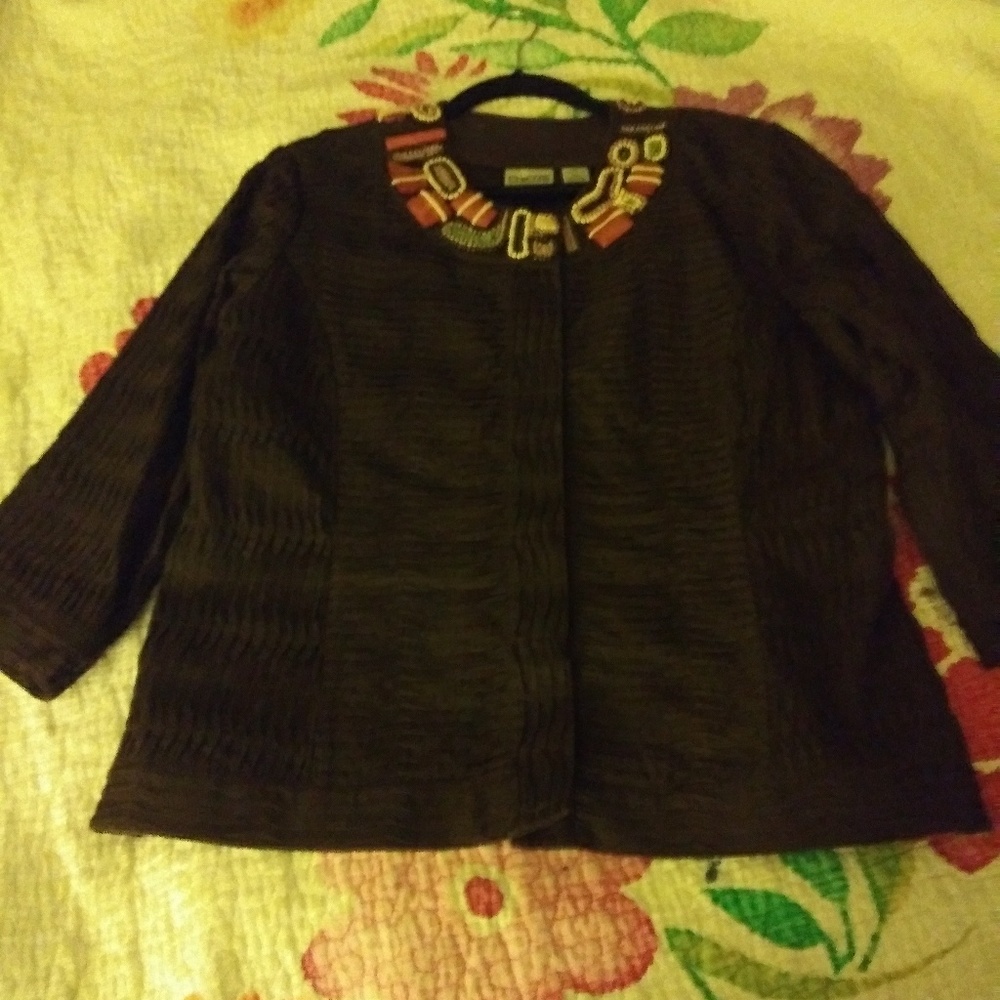 Chico's Small/Medium Brown Embellished Jacket